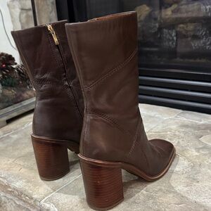 Franco Sarto Rich Brown Leather Heeled Boots